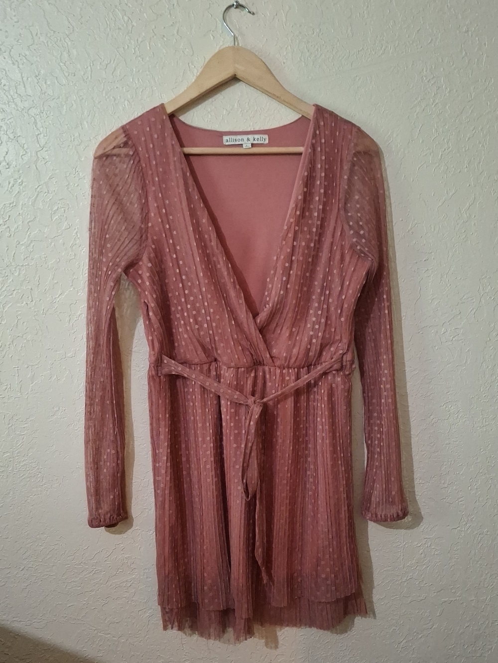 allison & kelly Dusty Rose Polka Dot Dress